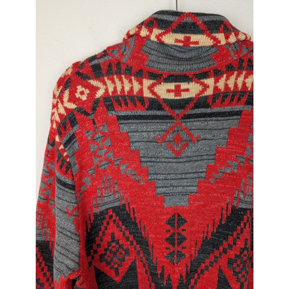 Lauren Ralph Lauren Jeans Cardigan Sweater Aztec Southwest Western NWT Size XL - Picture 6 of 10